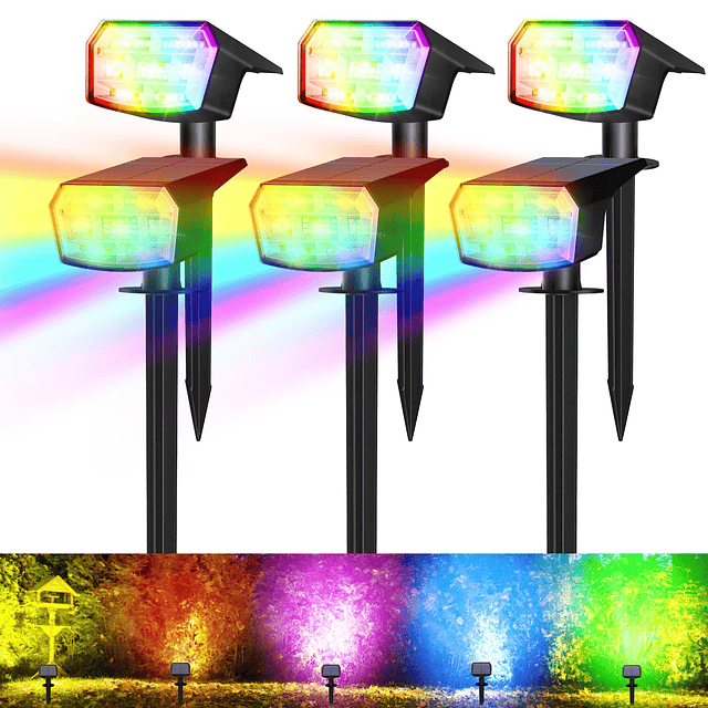 Luces solares que cambian de color para exteriores, 59 LED R