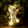 Ángel decoración de jardín estatua solar ángel decoraciones