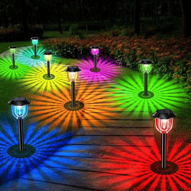 Luces solares LED para caminos de jardín exterior, paquete d