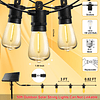 Guirnaldas de luces solares de 50 pies con energía solar LED