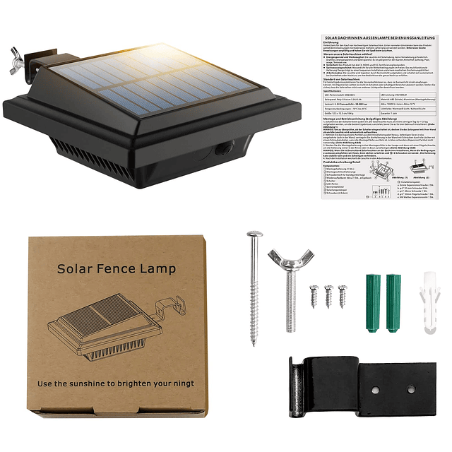 Luces solares para canalones para exteriores, 40 LED, luces