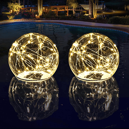 Luces flotantes para piscina con energía solar de 6.5 pulgad