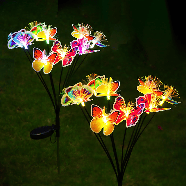 Luces solares de jardín, paquete de 2 20 LED, luces solares