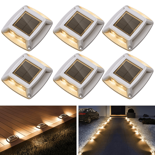 Luces solares para muelle, paquete de 6 luces de entrada IP6