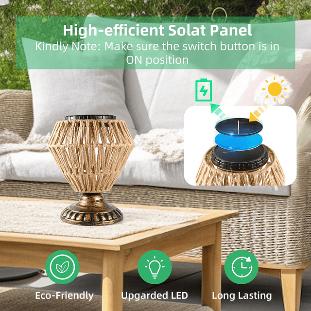 Lámpara de mesa para exteriores Linternas solares de estilo