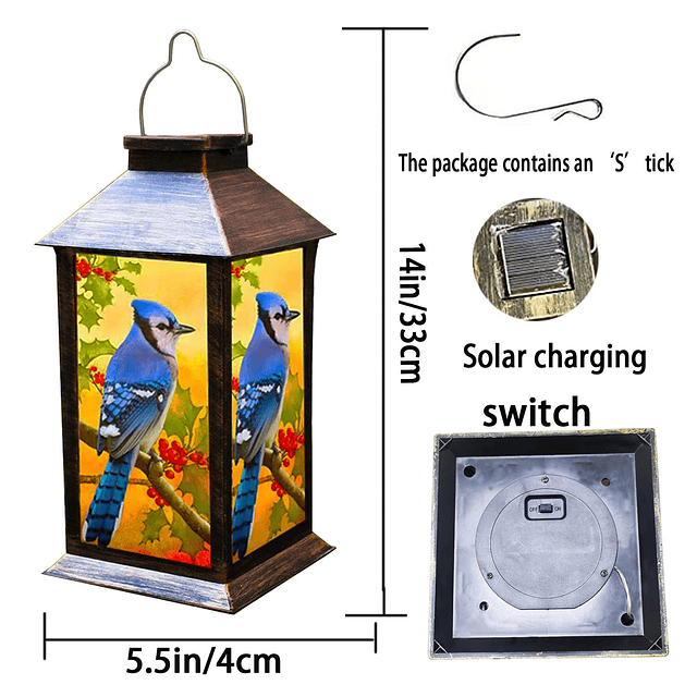 Linternas solares para colgar al aire libre, luces solares B