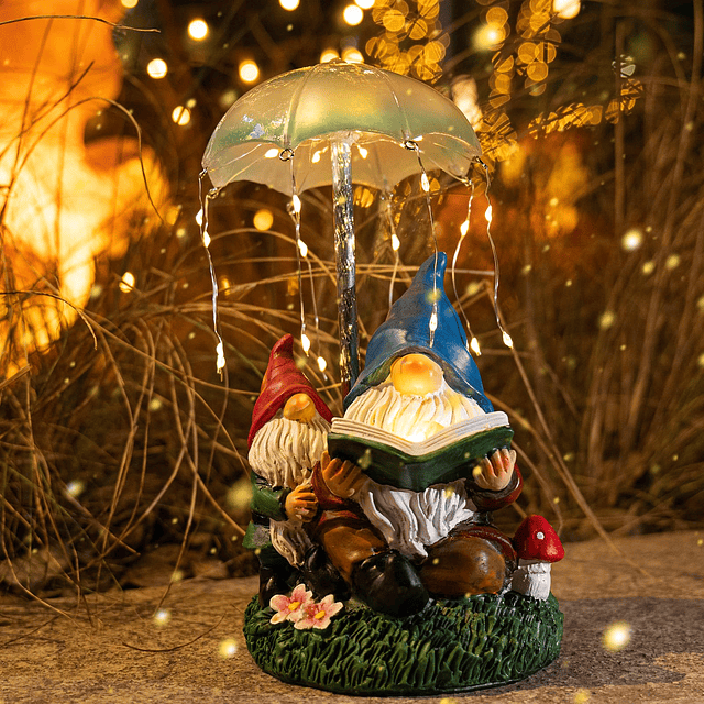 Mopha Estatuas de gnomos de jardín, decoración al aire libre