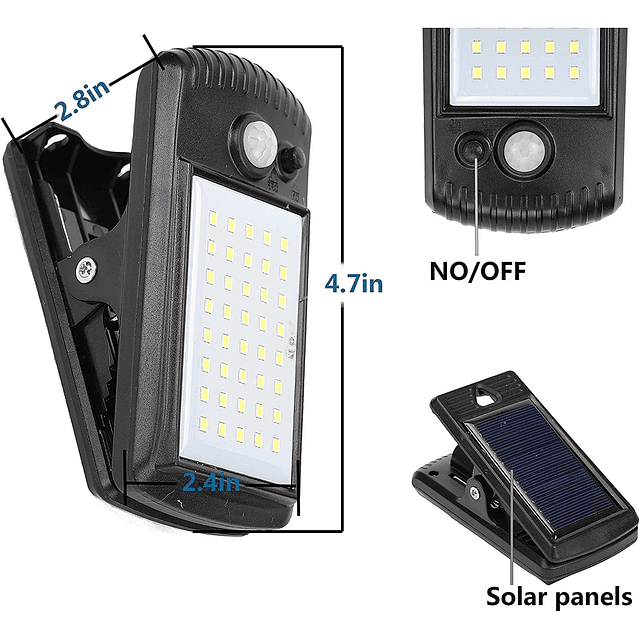 Paquete de 4 luces solares para exteriores, 40 LED, 3 modos,