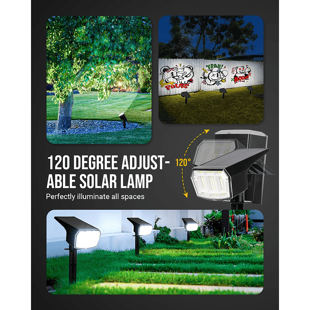 Luces solares al aire libre impermeable IP65 63 LED 3 modos