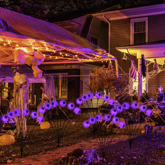 Decoraciones de Halloween Luces solares de estaca de globo o