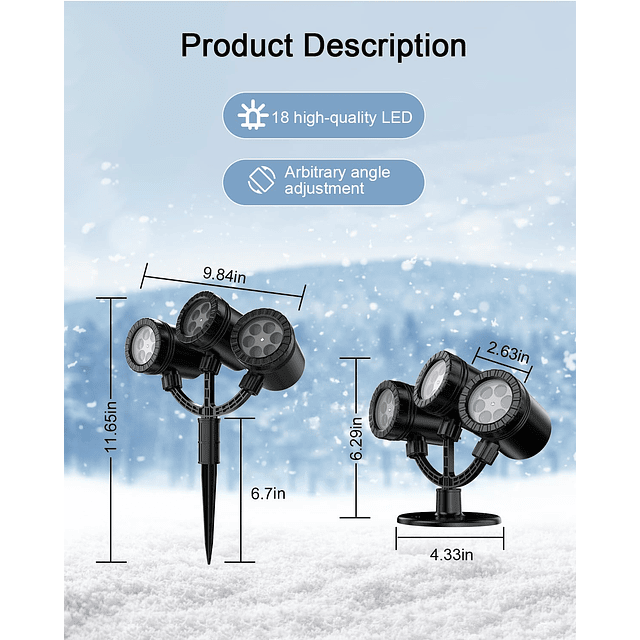 Proyector de copo de nieve para exteriores 2024, luces LED n