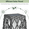 Lámpara de pie de mimbre con energía solar para exteriores,