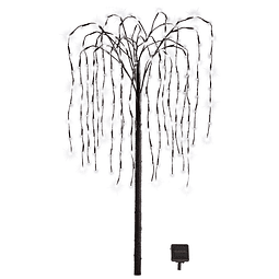 . Árbol de Sauce Solar LED Árbol Solar para Exteriores con L