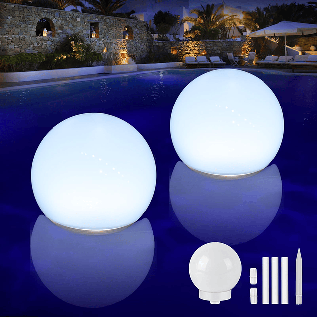 Luces solares flotantes para piscina de 5.9 pulgadas que bri