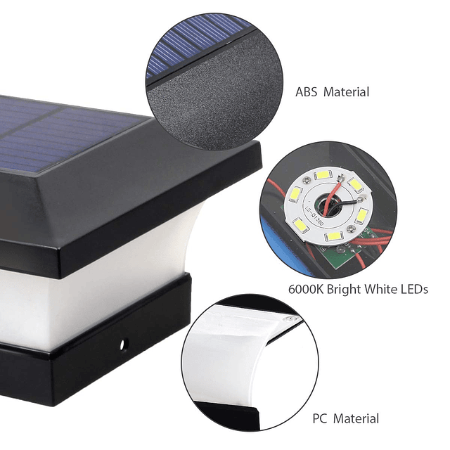 TSUN Luces solares para postes, luces solares impermeables p