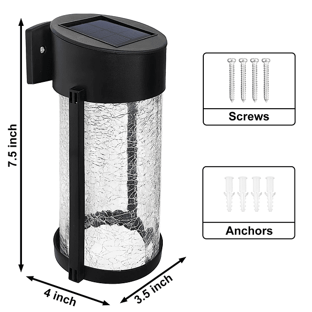 -luces solares de pared para exteriores, 2 unidades, con pan