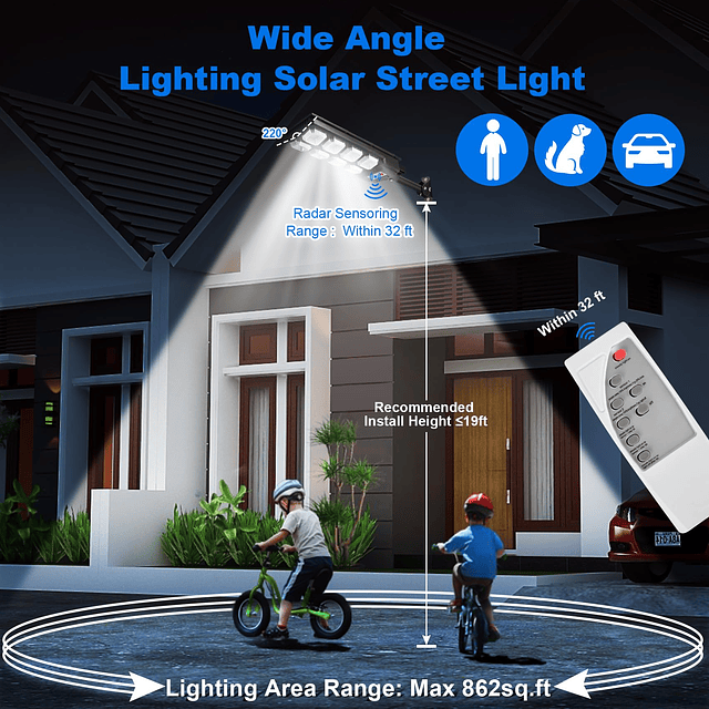 Luces de inundación solares Luz con sensor de movimiento par