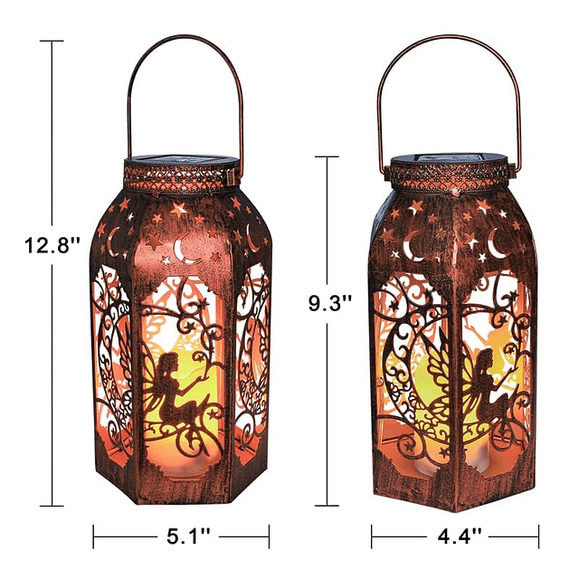 Linternas solares para jardín al aire libre, linterna colgan