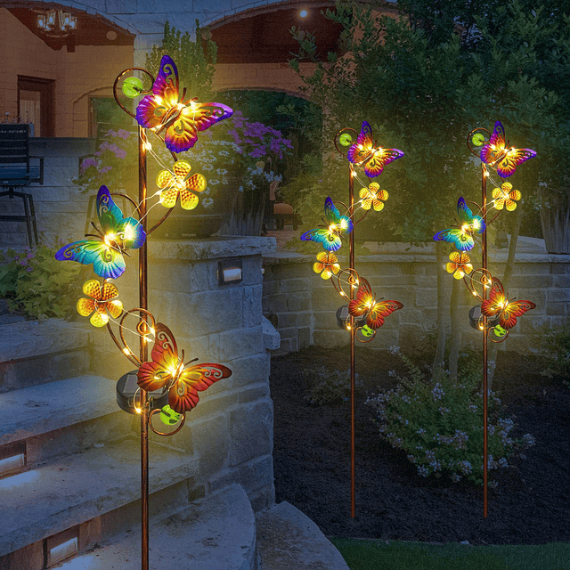 Luces solares de jardín mariposa decoración de jardín al air