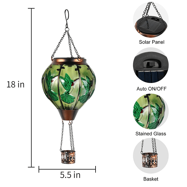 Linternas solares con globo aerostático para colgar al aire