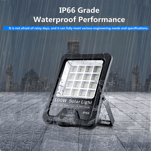 Luz de inundación LED solar 100W IP66 impermeable Luz de ene