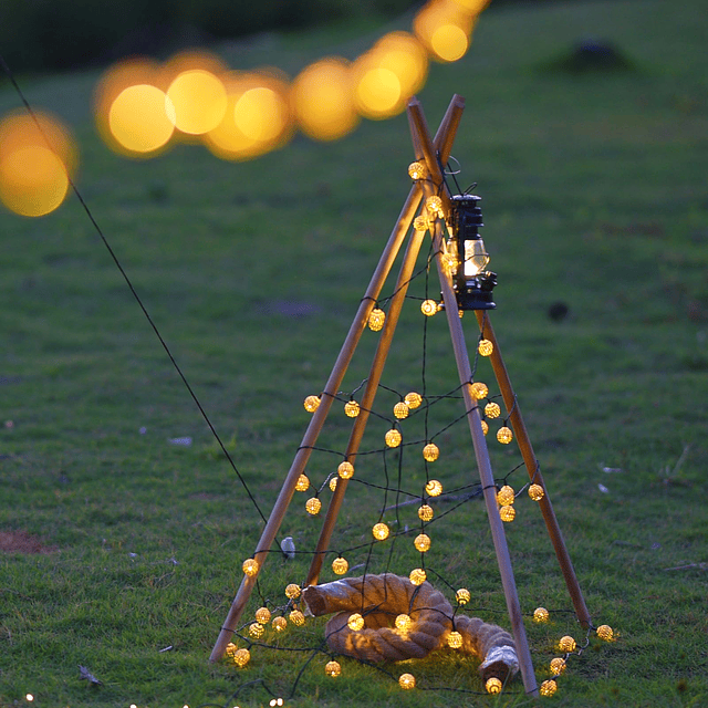 Cadena de luces marroquíes enchufables 60 luces LED de 29 pi