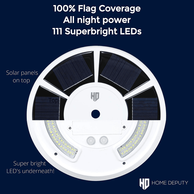 Luz solar para asta de bandera Luz solar para bandera 111 LE