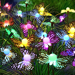 Luces solares de mariposa para jardín, paquete de 6, 48 luce