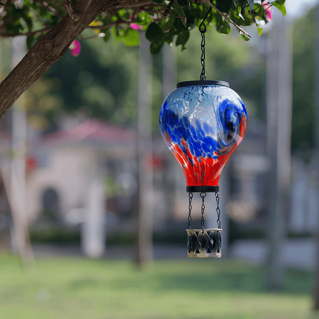 Linterna solar única con globo aerostático de cristal para e