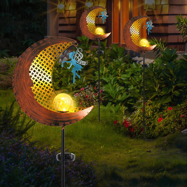 Luces solares decorativas para exteriores, jardín, luna sola