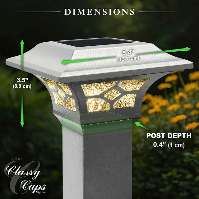 SLZ332W Tapa para poste solar Kingston para postes de 2" x 2