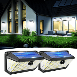 Luces solares grandes para exteriores, impermeables, 418 LED