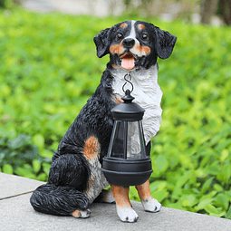 Estatuas de perro de jardín decoración al aire libre luces s