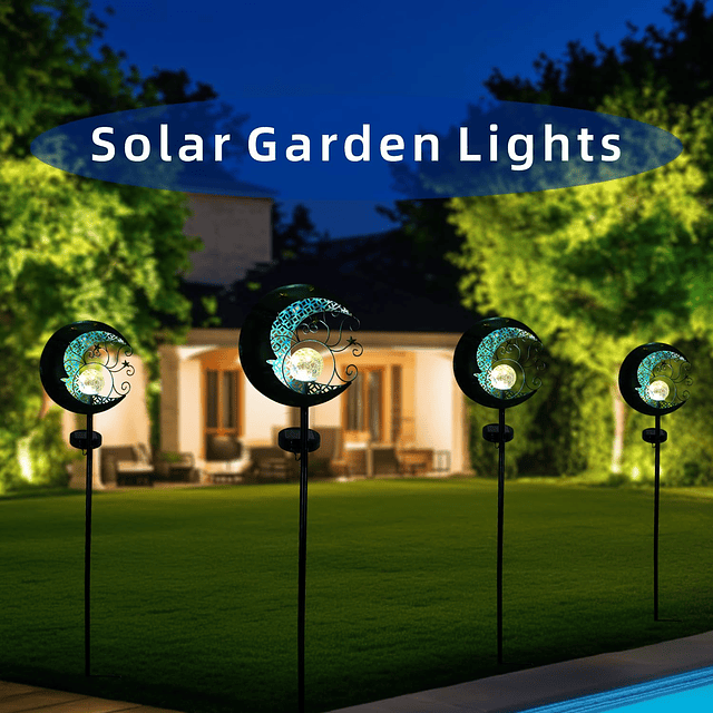 Luces solares de jardín al aire libre con bola de vidrio cra