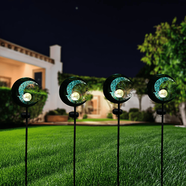 Luces solares de jardín al aire libre con bola de vidrio cra