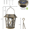 Linterna solar para colgar al aire libre, luces solares de m