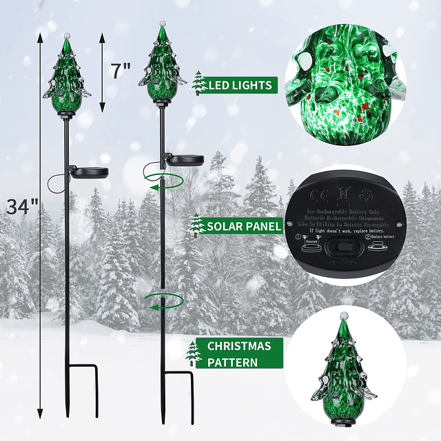 Luces solares para exteriores decorativas para árbol de Papá