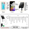 Luces de carámbano solares al aire libre impermeables 65 pie