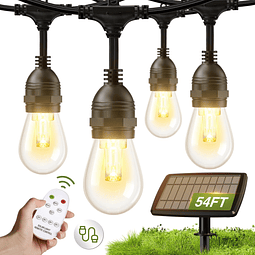 54FT48+6 luces solares para exteriores, impermeables, con pu