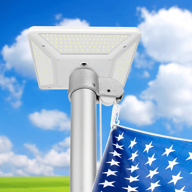 Luz solar para asta de bandera, 320 LED, la luz más brillant