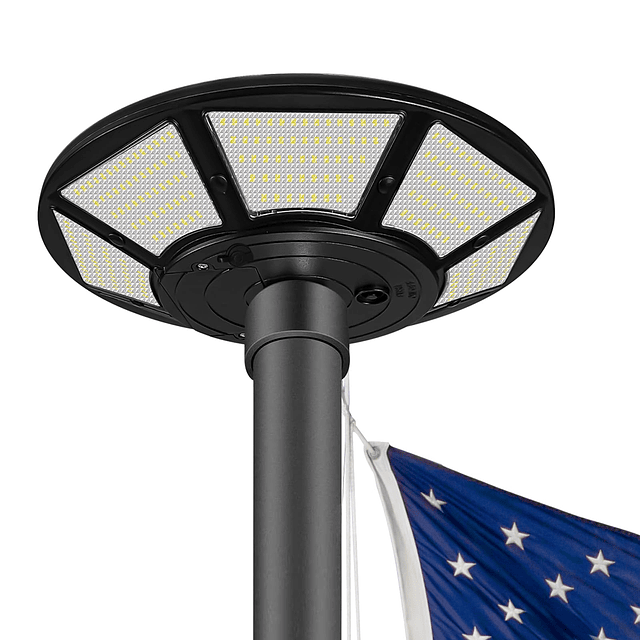 Luz solar para asta de bandera, 440 LED, 1800 lúmenes, luz d