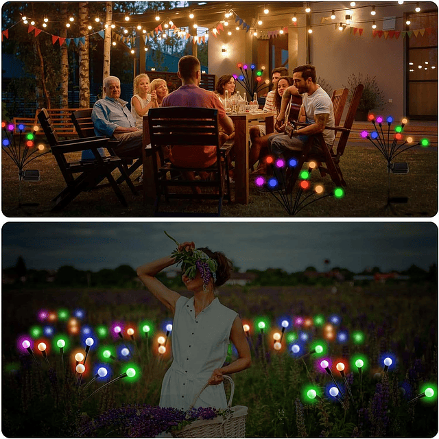 Luces solares para jardín, nueva luz solar oscilante mejorad