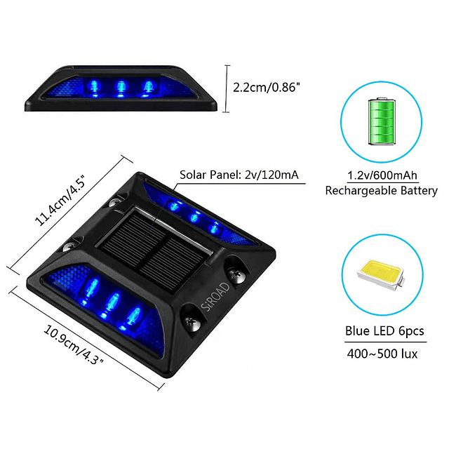 Luz solar para cubierta de entrada, IP68, reflector impermea