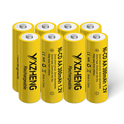 Batería AA NiCd 300mAh 1.2V Recargable para Luces Solares de