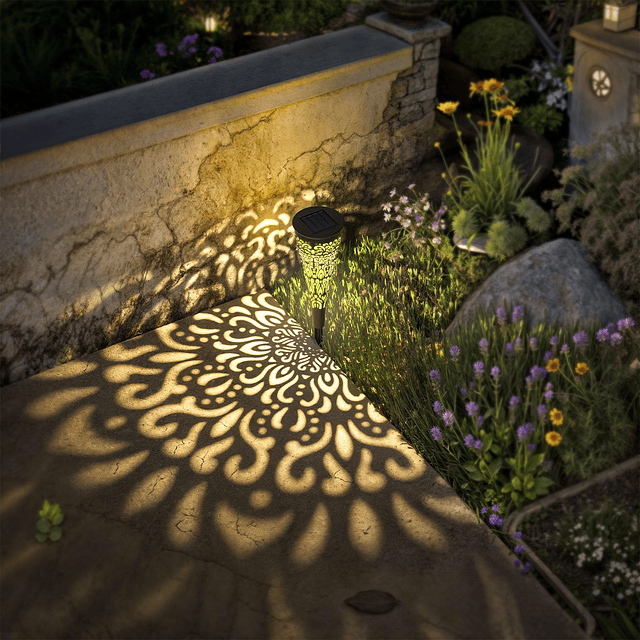 Paquete de 6 luces solares decorativas para jardín al aire l