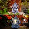 Estatua de elefante Ganesha con luces solares Estatua de ele