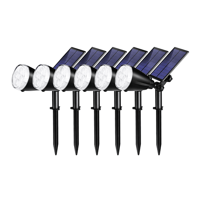 Paquete de 6 luces solares para exteriores, 28 LED, 9 colore