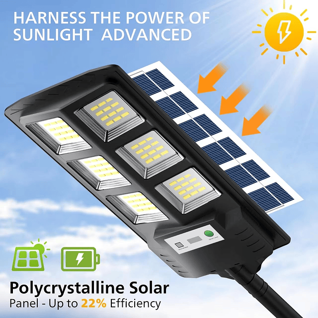 Luces solares de 150 W para exteriores, impermeables, 10000