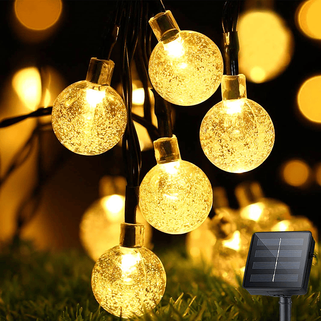 Guirnaldas de luces solares para exteriores, 100 LED, 49,2 p