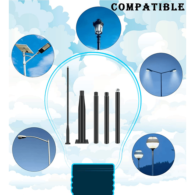 Poste de luz de calle Poste de lámpara de calle solar para l